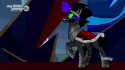 Size: 540x304 | Tagged: safe, edit, edited screencap, screencap, character:king sombra, character:twilight sparkle, character:twilight sparkle (alicorn), species:alicorn, species:pony, episode:the beginning of the end, g4, my little pony: friendship is magic, animated, l'oreal, mane 'n tail, mane flip, no sound, webm