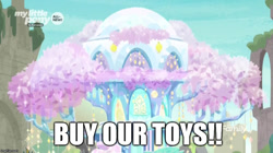 Size: 888x499 | Tagged: safe, edit, edited screencap, screencap, episode:uprooted, g4, my little pony: friendship is magic, buy our toys, caption, discovery family logo, image macro, meme, text, toynetic, treehouse of harmony
