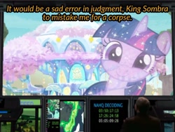 Size: 720x541 | Tagged: safe, edit, edited screencap, screencap, character:tree of harmony, character:treelight sparkle, character:twilight sparkle, species:pony, episode:uprooted, g4, my little pony: friendship is magic, command and conquer, implied king sombra, kane, meme, tiberian sun, tree of harmony, treehouse of harmony, treelight sparkle