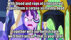 Size: 640x360 | Tagged: safe, edit, edited screencap, screencap, character:starlight glimmer, species:pony, species:unicorn, episode:all bottled up, g4, my little pony: friendship is magic, anger magic, angry, magic, meme, oath, rage face, ragelight glimmer, red lantern
