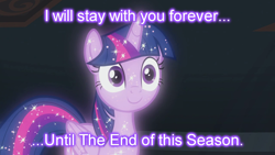Size: 1280x720 | Tagged: safe, edit, edited screencap, screencap, character:tree of harmony, character:treelight sparkle, character:twilight sparkle, species:pony, episode:uprooted, g4, my little pony: friendship is magic, caption, female, solo, tree of harmony, treelight sparkle