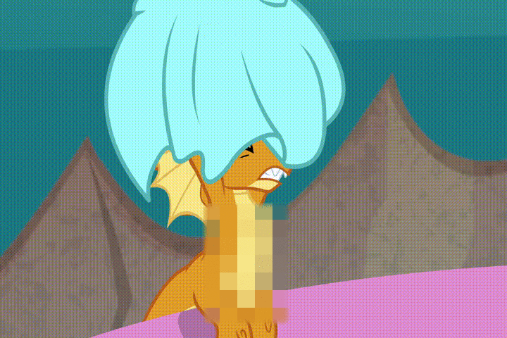 Size: 720x480 | Tagged: safe, edit, edited screencap, screencap, character:smolder, species:dragon, episode:uprooted, g4, my little pony: friendship is magic, animated, blurred, censored, cute, dragoness, female, gif, implied nudity, mosaic censor, smolderbetes, solo, unnecessary censorship, we don't normally wear clothes