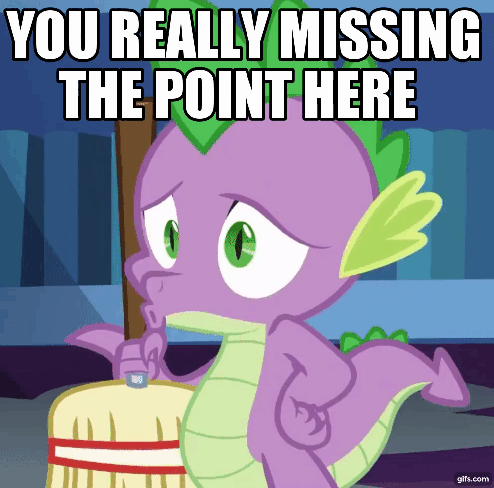 Size: 992x980 | Tagged: safe, edit, edited screencap, screencap, character:spike, species:dragon, episode:every little thing she does, g4, my little pony: friendship is magic, animated, broom, caption, disappointed, gif, gifs.com, grammar error, image macro, library, male, missing the point, pointing, reaction image, solo, text, twilight's castle