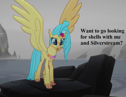 Size: 1008x784 | Tagged: safe, edit, edited screencap, screencap, character:princess skystar, species:classical hippogriff, species:hippogriff, my little pony: the movie (2017), bronybait, cropped, cute, dialogue, implied silverstream, jewelry, necklace, skyabetes