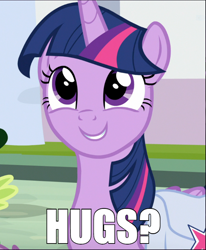 Size: 600x729 | Tagged: safe, edit, edited screencap, screencap, character:spike, character:twilight sparkle, character:twilight sparkle (alicorn), species:alicorn, species:pony, episode:the point of no return, g4, my little pony: friendship is magic, adorkable, bronybait, caption, cropped, cute, dork, female, hnnng, hug request, hugs?, image macro, impact font, mare, offscreen character, saddle bag, smiling, solo focus, text, twiabetes