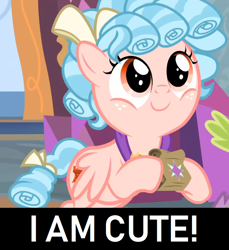 Size: 704x770 | Tagged: safe, edit, edited screencap, screencap, character:cozy glow, species:pegasus, species:pony, episode:school raze, g4, my little pony: friendship is magic, captain obvious, cozybetes, cropped, cute, female, filly, lunch bag, solo