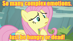 Size: 622x351 | Tagged: safe, edit, edited screencap, screencap, character:fluttershy, episode:fake it 'til you make it, chromagil, team four star, text