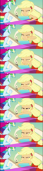 Size: 1368x5362 | Tagged: safe, edit, edited screencap, screencap, character:applejack, character:rainbow dash, comic:the amazonian effect, comic:the amazonian effect ii, comic:the amazonian effect iii, equestria girls:spring breakdown, g4, my little pony: equestria girls, my little pony:equestria girls, spoiler:eqg series (season 2), angry, explicit series, geode of super strength, magical geodes, red eyes
