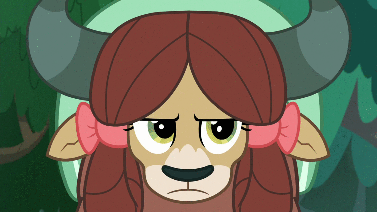 Size: 1200x675 | Tagged: safe, edit, edited screencap, screencap, character:yona, species:pony, episode:non-compete clause, g4, my little pony: friendship is magic, animated, female, solo, yona is not amused