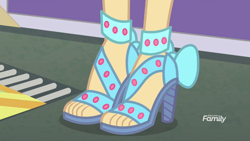 Size: 854x480 | Tagged: safe, edit, edited screencap, screencap, character:rarity, equestria girls:rollercoaster of friendship, g4, my little pony: equestria girls, my little pony:equestria girls, close-up, feet, high heels, legs, open-toed shoes, pictures of legs, sandals, shoes, skin color edit, toes
