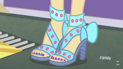 Size: 854x480 | Tagged: safe, edit, edited screencap, screencap, character:rarity, equestria girls:rollercoaster of friendship, g4, my little pony: equestria girls, my little pony:equestria girls, close-up, clothing, feet, high heels, human feet, legs, nail polish, open-toed shoes, pictures of legs, sandals, shoes, skin, skin color edit, toenail polish, toenails, toes