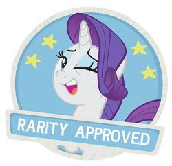 Size: 1000x966 | Tagged: safe, edit, edited screencap, screencap, character:rarity, species:pony, episode:she's all yak, g4, my little pony: friendship is magic, approved, background removed, cropped, female, logo, png, simple background, solo, transparent background