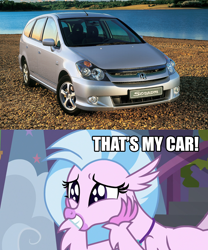 Size: 1500x1800 | Tagged: safe, edit, edited screencap, screencap, character:silverstream, species:classical hippogriff, species:hippogriff, episode:school daze, g4, my little pony: friendship is magic, caption, car, cute, diastreamies, excited, female, grin, honda, honda stream, image macro, impact font, meme, namesake, pun, smiling, solo, text, that's my x, visual gag, wingding eyes