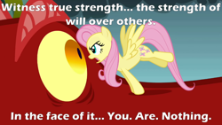 Size: 766x431 | Tagged: safe, edit, edited screencap, screencap, character:basil, character:fluttershy, species:dragon, episode:dragonshy, g4, my little pony: friendship is magic, drago bludvist, how to train your dragon 2, reference, text