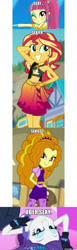 Size: 600x1957 | Tagged: safe, edit, edited screencap, screencap, character:adagio dazzle, character:rarity, character:sour sweet, character:sunset shimmer, episode:the other side, equestria girls:dance magic, equestria girls:forgotten friendship, equestria girls:rainbow rocks, g4, my little pony: equestria girls, my little pony:equestria girls, spoiler:eqg specials, arm behind head, breasts, caption, cleavage, clothing, hasbro-sponsored official cleavage, image macro, like what you see?, one eye closed, sarong, sunset selfie, swimsuit, text