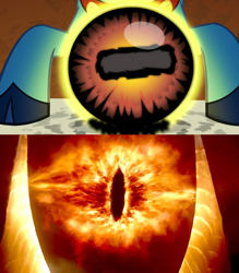 Size: 640x730 | Tagged: safe, edit, edited screencap, screencap, character:grogar, episode:the beginning of the end, g4, my little pony: friendship is magic, comparison, crystal ball, eye of sauron, grogar's orb, lord of the rings, separated at birth, slowpoke