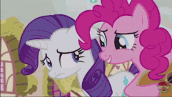 Size: 1280x720 | Tagged: safe, edit, edited screencap, screencap, character:pinkie pie, character:rarity, species:pony, episode:honest apple, g4, my little pony: friendship is magic, animated, guitar, guitar solo, guitarity, king crimson, music, song, song reference, sound, starless, webm