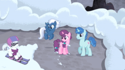 Size: 1280x720 | Tagged: safe, edit, edited screencap, screencap, character:double diamond, character:night glider, character:party favor, character:starlight glimmer, character:sugar belle, species:pony, episode:the cutie map, episode:to where and back again, g4, my little pony: friendship is magic, angry, animated, bed, book, close-up, dream, equal four, guilt, hourglass, magic, memory, mountain, night, nightmare, plant, rock, s5 starlight, scared, skis, snow, sound, twilight's castle, waking up, webm