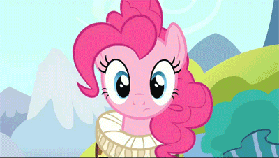 Size: 400x226 | Tagged: safe, edit, edited screencap, screencap, character:pinkie pie, character:rainbow dash, character:rarity, species:earth pony, species:pegasus, species:pony, species:unicorn, episode:hearth's warming eve, g4, my little pony: friendship is magic, :o, animated, armor, chancellor puddinghead, commander hurricane, crown, female, gif, helmet, jewelry, looking at each other, mare, mexican standoff, open mouth, princess platinum, regalia, reversed