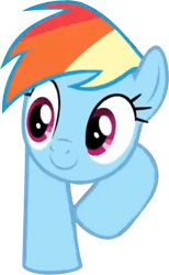 Size: 430x696 | Tagged: safe, edit, edited screencap, screencap, character:rainbow dash, species:pegasus, species:pony, episode:the last crusade, g4, my little pony: friendship is magic, background removed, female, mare, meme, simple background, smiling, transparent background, wat