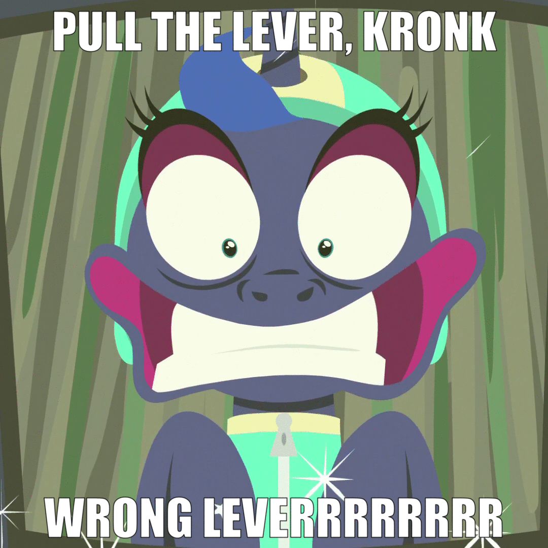 Size: 1080x1080 | Tagged: safe, edit, edited screencap, screencap, character:princess luna, species:alicorn, species:pony, episode:between dark and dawn, g4, my little pony: friendship is magic, caption, coffee mug, cropped, faec, female, gums, helmet, image macro, mare, mug, photo, pull the lever kronk!, scared, souvenir, terrified, text, the emperor's new groove, wide eyes, yzma, zipline