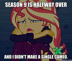 Size: 600x512 | Tagged: safe, edit, edited screencap, screencap, character:sunset shimmer, equestria girls:sunset's backstage pass, g4, my little pony: equestria girls, my little pony:equestria girls, spoiler:eqg series (season 2), blatant lies, cropped, crying, end of ponies, female, sad, solo, sunsad shimmer, the end of equestria girls