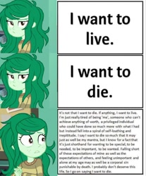 Size: 643x775 | Tagged: safe, edit, edited screencap, screencap, character:wallflower blush, equestria girls:forgotten friendship, g4, my little pony: equestria girls, my little pony:equestria girls, bad meme, depression, meme, relatable, text, wall of text