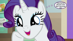 Size: 1280x720 | Tagged: safe, edit, edited screencap, screencap, character:rarity, episode:friendship university, g4, my little pony: friendship is magic, cute, raribetes, text, thought bubble