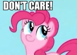 Size: 371x265 | Tagged: safe, edit, edited screencap, screencap, character:pinkie pie, species:earth pony, species:pony, female, mare, reaction image, solo