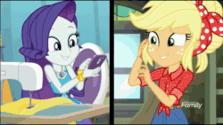 Size: 640x360 | Tagged: safe, edit, edited screencap, screencap, character:applejack, character:aqua blossom, character:blueberry cake, character:drama letter, character:fluttershy, character:ginger owlseye, character:microchips, character:normal norman, character:paisley, character:pinkie pie, character:rainbow dash, character:rarity, character:scott green, character:sunset shimmer, character:twilight sparkle, character:twilight sparkle (scitwi), character:velvet sky, character:watermelody, species:eqg human, equestria girls:rollercoaster of friendship, g4, my little pony: equestria girls, my little pony:equestria girls, animated, applejack's hat, blueberry cake, canterlot mall, carousel dress, clothing, cowboy hat, discovery family logo, equestria land, geode of shielding, geode of super strength, golden hazel, hat, humane five, humane seven, humane six, keytar, magical geodes, mii, musical instrument, ponied up, rose heart, scott green, shipping fuel, sound, speed up, super ponied up, velvet sky, webm