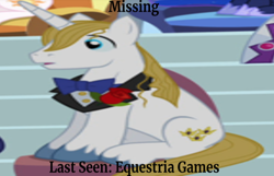 Size: 810x521 | Tagged: safe, edit, edited screencap, screencap, character:prince blueblood, species:pony, episode:equestria games, g4, my little pony: friendship is magic, season 4, male, missing, stallion, wrong aspect ratio