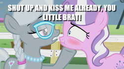 Size: 1400x788 | Tagged: safe, edit, edited screencap, screencap, character:diamond tiara, character:silver spoon, species:pony, ship:silvertiara, episode:crusaders of the lost mark, g4, my little pony: friendship is magic, blushing, female, lesbian, shipping, silverdom