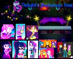 Size: 1896x1536 | Tagged: safe, edit, edited screencap, screencap, character:adagio dazzle, character:aria blaze, character:kiwi lollipop, character:nolan north, character:pinkie pie, character:sonata dusk, character:sunset shimmer, character:supernova zap, character:twilight sparkle, character:twilight sparkle (alicorn), character:twilight sparkle (scitwi), character:vignette valencia, species:alicorn, species:eqg human, species:pony, episode:how to backstage, episode:inclement leather, episode:lost and pound, eqg summertime shorts, equestria girls:mirror magic, equestria girls:sunset's backstage pass, g4, my little pony: equestria girls, my little pony:equestria girls, spoiler:choose your own ending (season 2), spoiler:eqg series (season 2), spoiler:eqg specials, clothing, dirk thistleweed, fanfic, fanfic art, fanfic cover, guitar, inclement leather: vignette valencia, kiwi lollipop, lost and pound: spike, nolan north, pajamas, phone, postcrush, princess thunder guts, puppy, supernova zap, the dazzlings, vignette valencia