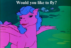 Size: 711x480 | Tagged: safe, edit, edited screencap, screencap, character:firefly, episode:rescue at midnight castle, g1, my little pony 'n friends, bow, bronybait, cute, flyabetes, speech, tail bow