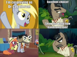 Size: 512x382 | Tagged: safe, edit, edited screencap, screencap, character:derpy hooves, character:doctor caballeron, species:pony, episode:stranger than fanfiction, clothing, cosplay, costume, epic fail, fail, meme, nailed it