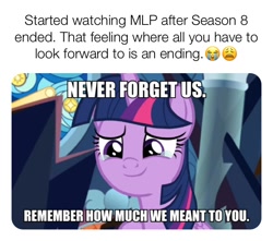 Size: 710x629 | Tagged: safe, edit, edited screencap, screencap, character:twilight sparkle, character:twilight sparkle (alicorn), species:alicorn, species:pony, episode:the beginning of the end, g4, my little pony: friendship is magic, bronybait, crying, emoji, end of ponies, feels, female, impact font, mare, meme, positive ponies, sad, solo