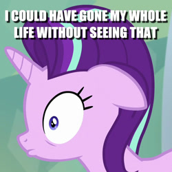 Size: 600x600 | Tagged: safe, edit, edited screencap, screencap, character:starlight glimmer, episode:the crystalling, g4, my little pony: friendship is magic, caption, i've seen some shit, image macro, reaction image, text, text edit, what has been seen, when you see it, wide eyes