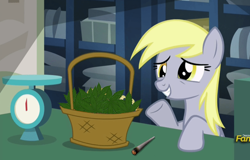 Size: 1018x653 | Tagged: safe, edit, edited screencap, screencap, character:derpy hooves, species:pony, episode:slice of life, g4, my little pony: friendship is magic, basket, blunt, drugs, marijuana