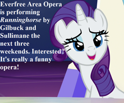 Size: 864x720 | Tagged: safe, edit, edited screencap, screencap, character:rarity, species:pony, episode:to where and back again, g4, my little pony: friendship is magic, bronybait, cropped, cute, cutie map, gilbert and sullivan, raribetes, ruddigore, speech, twilight's castle