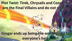 Size: 1280x720 | Tagged: safe, edit, edited screencap, screencap, character:cozy glow, character:lord tirek, character:queen chrysalis, episode:the ending of the end, g4, my little pony: friendship is magic, canterlot