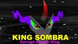 Size: 800x450 | Tagged: safe, edit, edited screencap, screencap, character:king sombra, species:umbrum, episode:the crystal empire, g4, my little pony: friendship is magic, banjo kazooie, boss subtitles