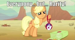 Size: 500x269 | Tagged: safe, edit, edited screencap, screencap, character:applejack, character:rarity, episode:the last roundup, g4, my little pony: friendship is magic, ribbon, saddle bag