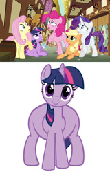 Size: 1280x2000 | Tagged: safe, edit, edited screencap, screencap, character:applejack, character:fluttershy, character:pinkie pie, character:rarity, character:twilight sparkle, episode:wonderbolts academy, animation error, applepod, head tilt, impossibly large butt, impossibly wide hips, looking at you, smiling, the ass was fat, thighlight sparkle, wat, wide hips