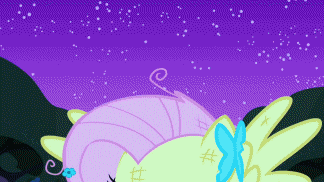 Size: 324x182 | Tagged: safe, edit, edited screencap, screencap, character:fluttershy, species:pegasus, species:pony, episode:the best night ever, g4, my little pony: friendship is magic, angry, animated, clothing, dress, female, flutterrage, gala dress, mare, night, solo