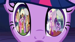 Size: 1024x576 | Tagged: safe, edit, edited screencap, screencap, character:pinkie pie, character:princess cadance, character:queen chrysalis, character:shining armor, character:twilight sparkle, episode:a canterlot wedding, episode:friendship is magic, episode:mmmystery on the friendship express, g4, my little pony: friendship is magic, eyes, fake cadance, remember when you were a complete jerk
