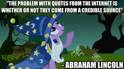 Size: 624x348 | Tagged: safe, edit, edited screencap, screencap, character:twilight sparkle, abraham lincoln, all new, hub logo, image macro, quote, text, troll quote