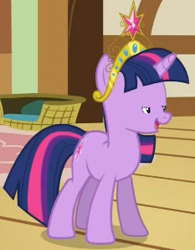 Size: 233x298 | Tagged: safe, edit, edited screencap, screencap, character:twilight sparkle, episode:magical mystery cure, g4, my little pony: friendship is magic, big crown thingy, element of magic, small eyes, twologht sporkle, woll smoth