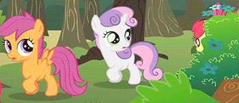 Size: 350x151 | Tagged: safe, edit, edited screencap, screencap, character:apple bloom, character:scootaloo, character:sweetie belle, species:earth pony, species:pegasus, species:pony, species:unicorn, episode:the show stoppers, g4, my little pony: friendship is magic, animated, bow, cutie mark crusaders, female, filly, hair bow, loop, perfect loop, trio, worried