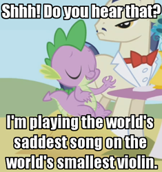Size: 451x479 | Tagged: safe, edit, edited screencap, screencap, character:horte cuisine, character:spike, episode:the ticket master, g4, my little pony: friendship is magic, image macro, spongebob squarepants, squilliam returns