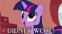 Size: 682x379 | Tagged: safe, edit, edited screencap, screencap, character:twilight sparkle, episode:sonic rainboom, g4, my little pony: friendship is magic, derp, didney worl, faec, female, golden oaks library, googly eyes, image macro, insanity, library, solo, stairs